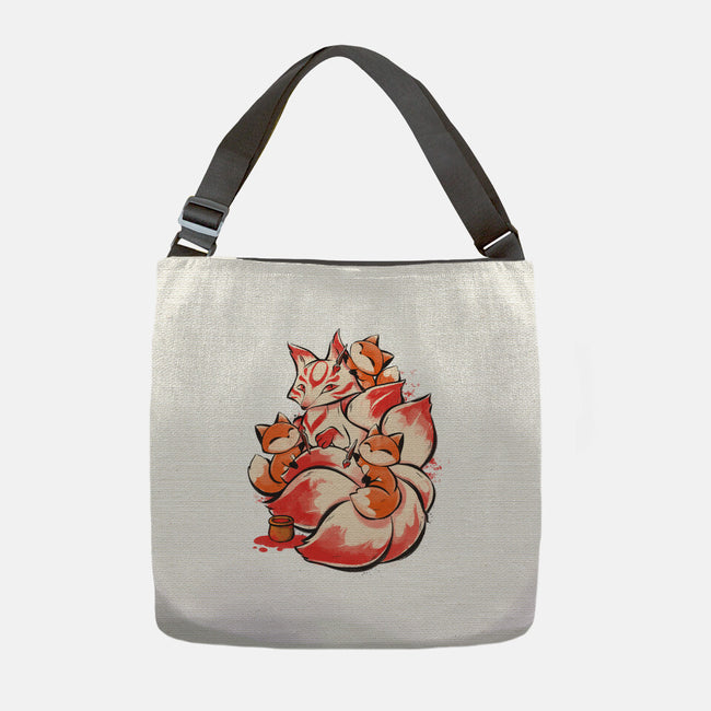 The Kitsune Tattoo-None-Adjustable Tote-Bag-ricolaa