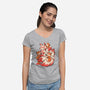 The Kitsune Tattoo-Womens-V-Neck-Tee-ricolaa