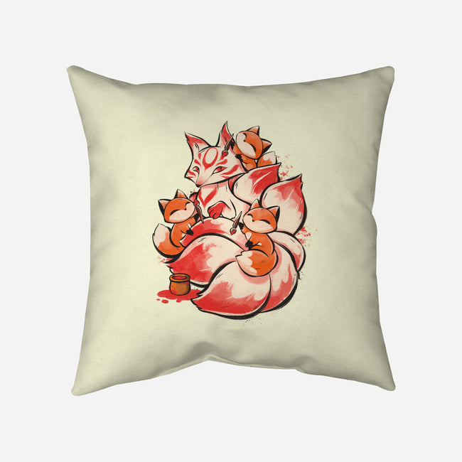 The Kitsune Tattoo-None-Removable Cover w Insert-Throw Pillow-ricolaa