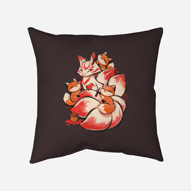 The Kitsune Tattoo-None-Removable Cover w Insert-Throw Pillow-ricolaa