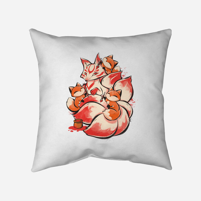 The Kitsune Tattoo-None-Removable Cover w Insert-Throw Pillow-ricolaa