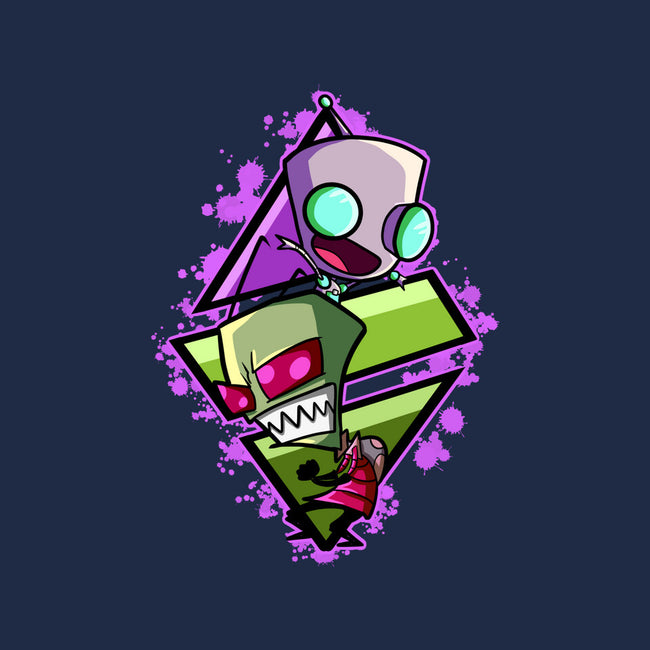 Invader And Robot-Womens-Fitted-Tee-nickzzarto