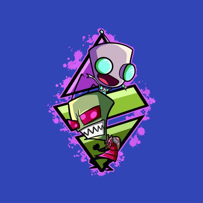 Invader And Robot-Mens-Heavyweight-Tee-nickzzarto