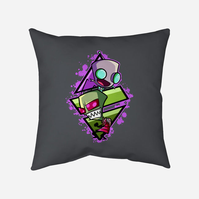 Invader And Robot-None-Removable Cover w Insert-Throw Pillow-nickzzarto