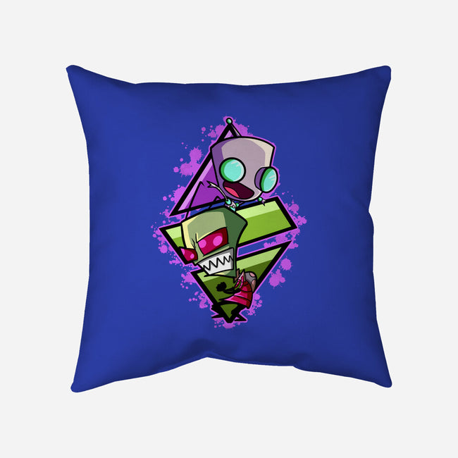 Invader And Robot-None-Removable Cover-Throw Pillow-nickzzarto