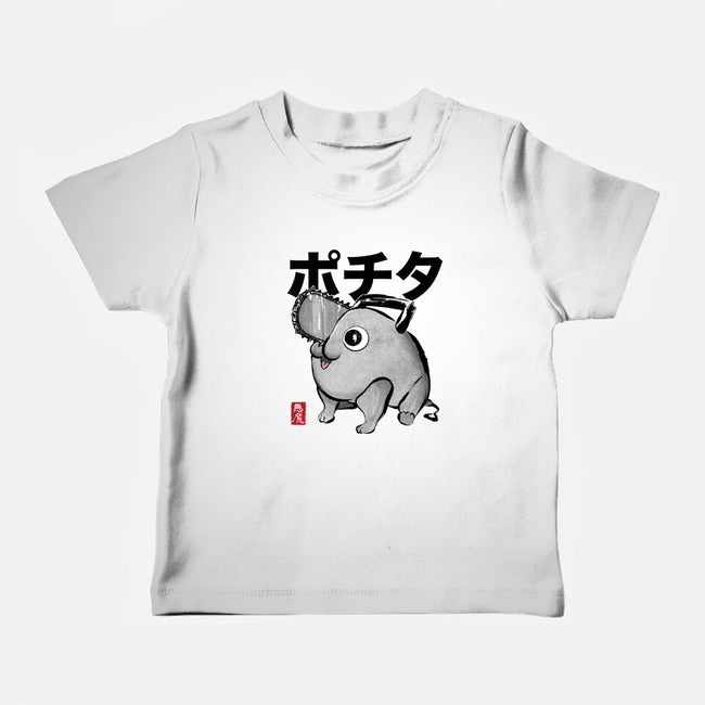 Chainsaw Devil Sumi-e-Baby-Basic-Tee-DrMonekers