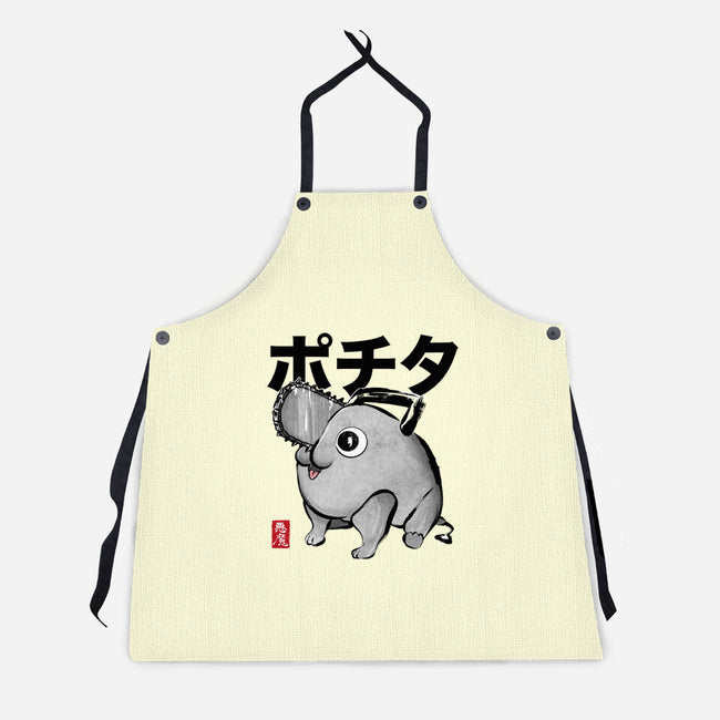 Chainsaw Devil Sumi-e-Unisex-Kitchen-Apron-DrMonekers