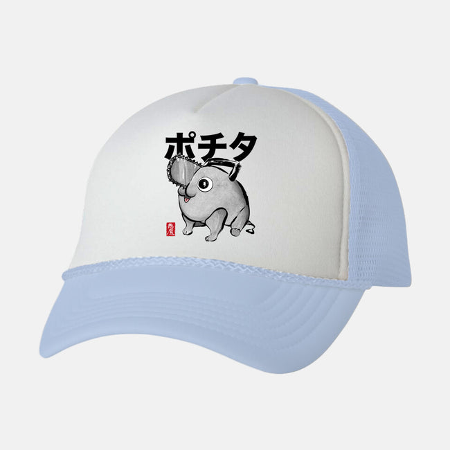 Chainsaw Devil Sumi-e-Unisex-Trucker-Hat-DrMonekers