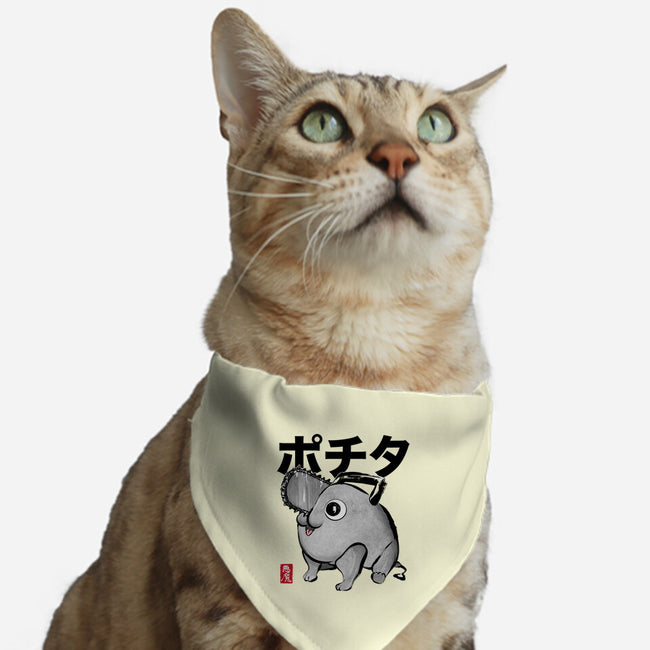 Chainsaw Devil Sumi-e-Cat-Adjustable-Pet Collar-DrMonekers