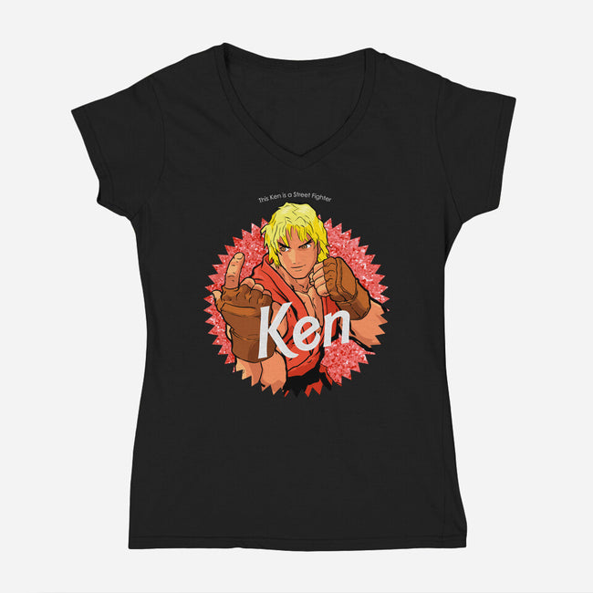 He's Ken Too-Womens-V-Neck-Tee-Diegobadutees