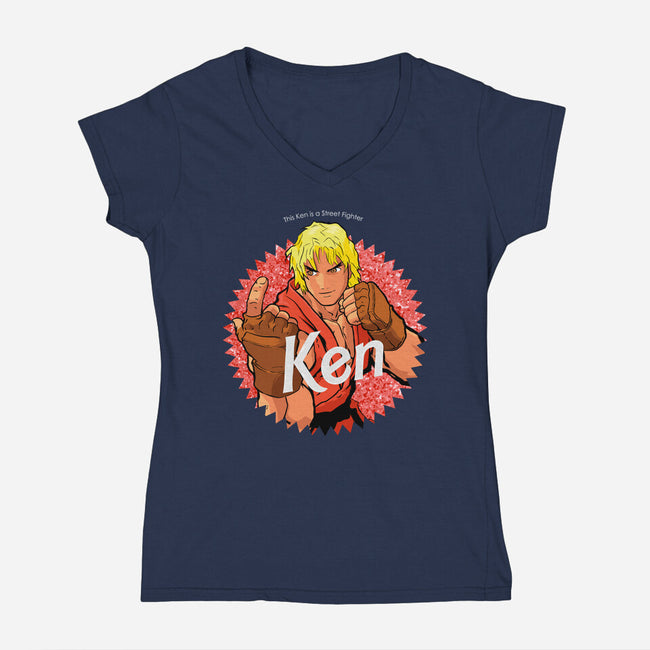 He's Ken Too-Womens-V-Neck-Tee-Diegobadutees