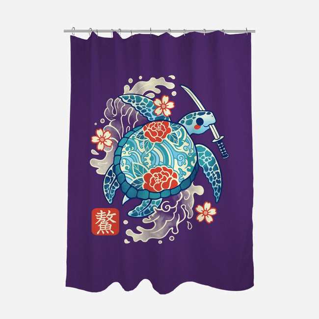 Japanese Sea Turtle-None-Polyester-Shower Curtain-NemiMakeit