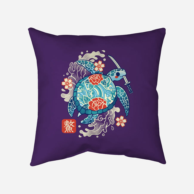 Japanese Sea Turtle-None-Removable Cover w Insert-Throw Pillow-NemiMakeit