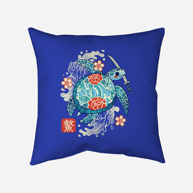 Japanese Sea Turtle-None-Removable Cover-Throw Pillow-NemiMakeit