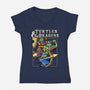Turtles And Dragons-Womens-V-Neck-Tee-Andriu