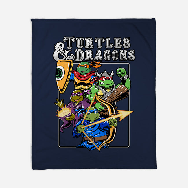 Turtles And Dragons-None-Fleece-Blanket-Andriu