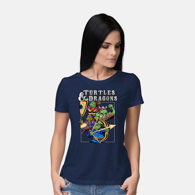 Turtles And Dragons-Womens-Basic-Tee-Andriu