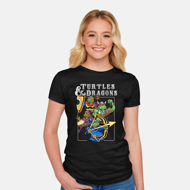 Turtles And Dragons-Womens-Fitted-Tee-Andriu