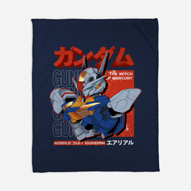 Gundam Aerial-None-Fleece-Blanket-hirolabs