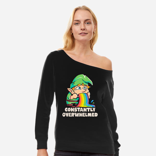 Constantly Overwhelmed-Womens-Off Shoulder-Sweatshirt-eduely