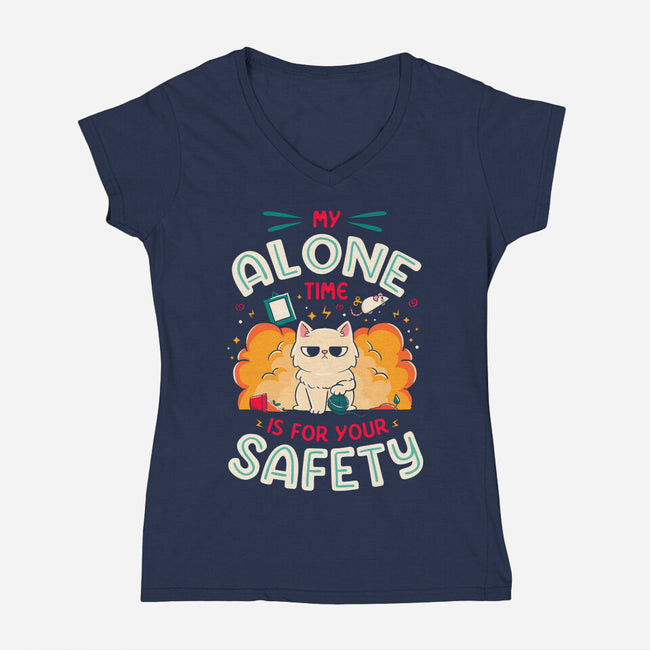 My Alone Time-Womens-V-Neck-Tee-koalastudio