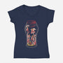Gnome Jar-Womens-V-Neck-Tee-eduely