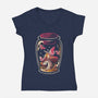 Butterfly Glass-Womens-V-Neck-Tee-eduely