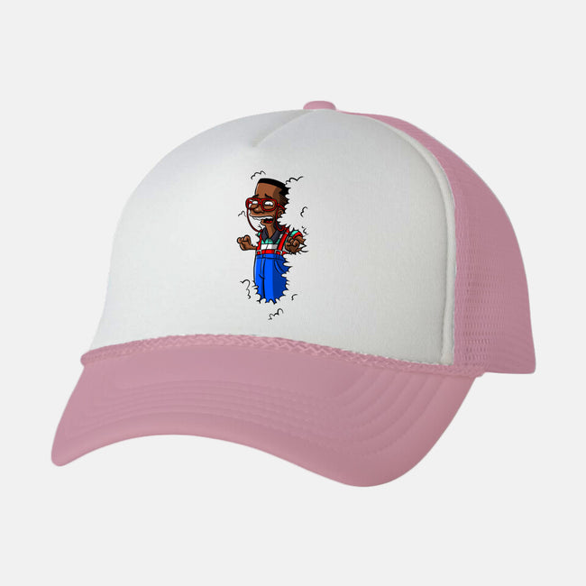 Urkel In The Hedge-Unisex-Trucker-Hat-zascanauta