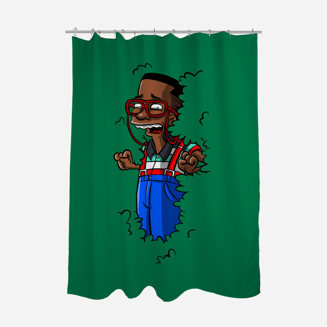 Urkel In The Hedge-None-Polyester-Shower Curtain-zascanauta