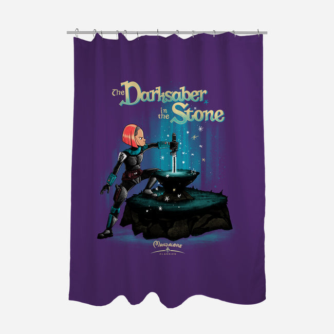 The Darksaber In The Stone-None-Polyester-Shower Curtain-teesgeex