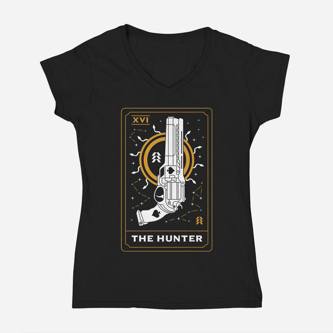 The Hunter Tarot Card-Womens-V-Neck-Tee-Logozaste