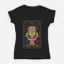 Scientist Monkey Tarot-Womens-V-Neck-Tee-Logozaste