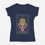 Scientist Monkey Tarot-Womens-V-Neck-Tee-Logozaste