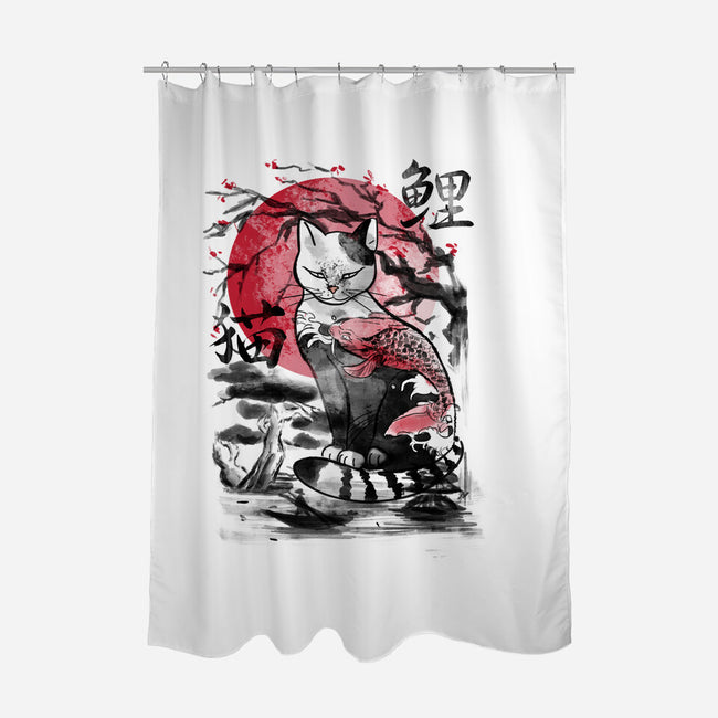 Japanese Cat Print-None-Polyester-Shower Curtain-fanfabio