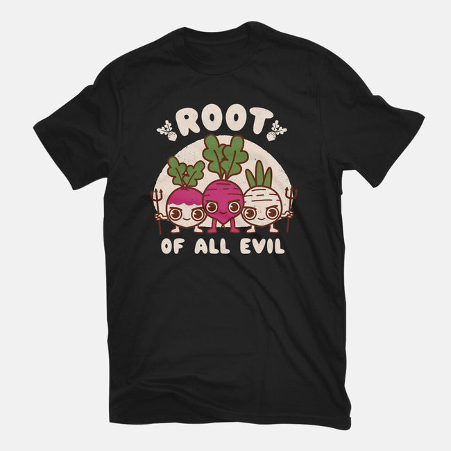 Root Of All Evil-Womens-Basic-Tee-Weird & Punderful