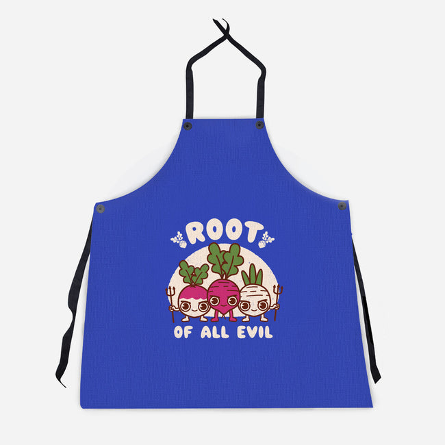 Root Of All Evil-Unisex-Kitchen-Apron-Weird & Punderful