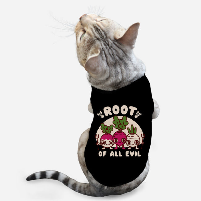 Root Of All Evil-Cat-Basic-Pet Tank-Weird & Punderful