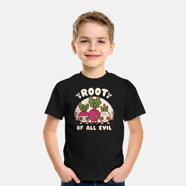 Root Of All Evil-Youth-Basic-Tee-Weird & Punderful
