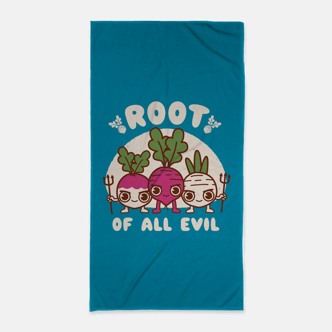 Root Of All Evil-None-Beach-Towel-Weird & Punderful