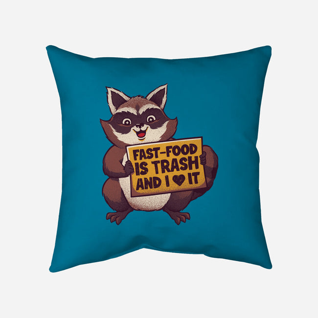 Fast Food Is Trash-None-Removable Cover-Throw Pillow-tobefonseca