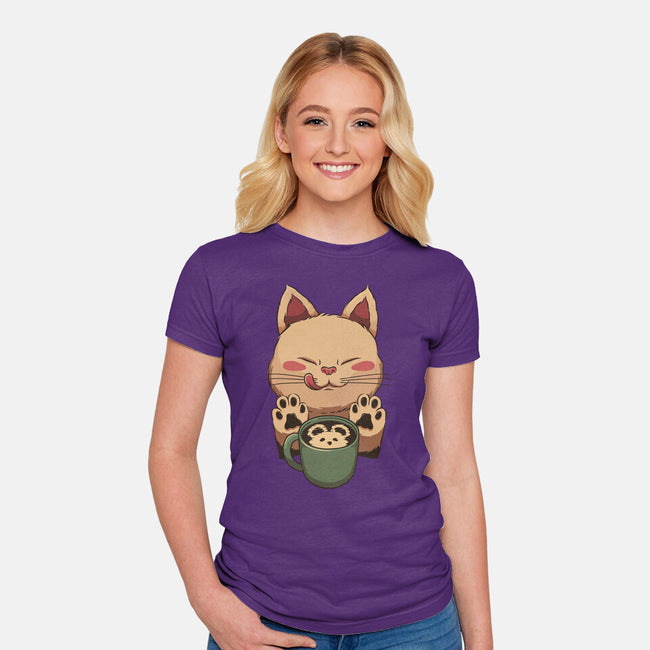 Kitty Latte-Womens-Fitted-Tee-tobefonseca