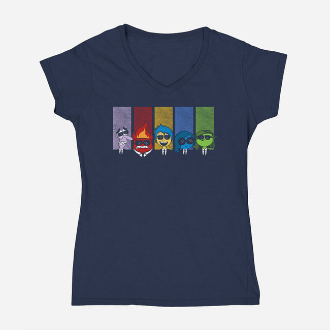 Inside Dogs-Womens-V-Neck-Tee-Melonseta