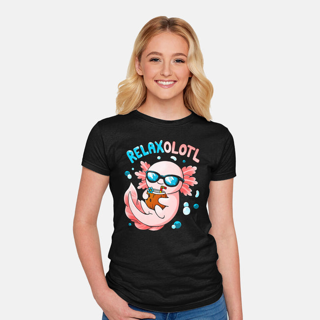 Relaxolotl-Womens-Fitted-Tee-Vallina84