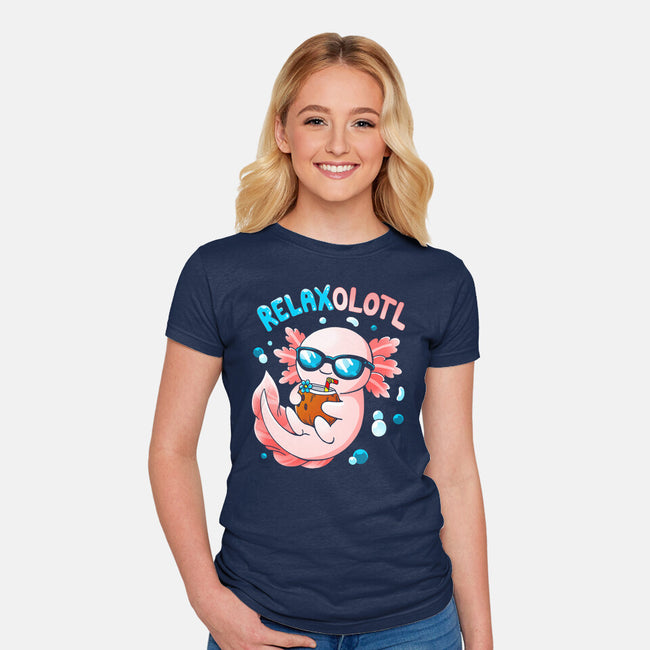 Relaxolotl-Womens-Fitted-Tee-Vallina84