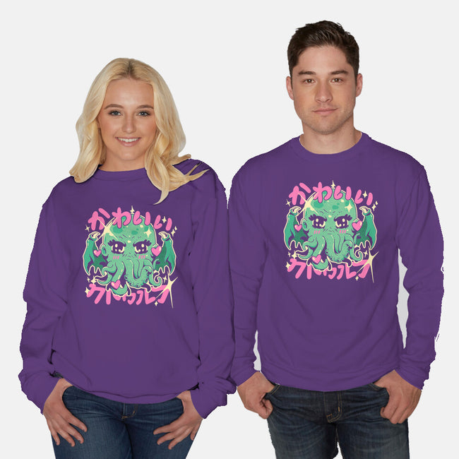 Cutethulhu Loves-Unisex-Crew Neck-Sweatshirt-ilustrata