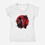 Mugen And Jin Sumi-e-Womens-V-Neck-Tee-DrMonekers