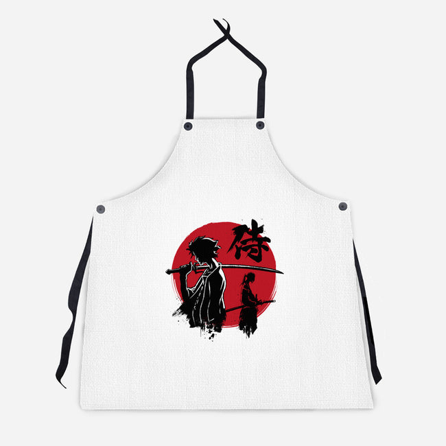 Mugen And Jin Sumi-e-Unisex-Kitchen-Apron-DrMonekers