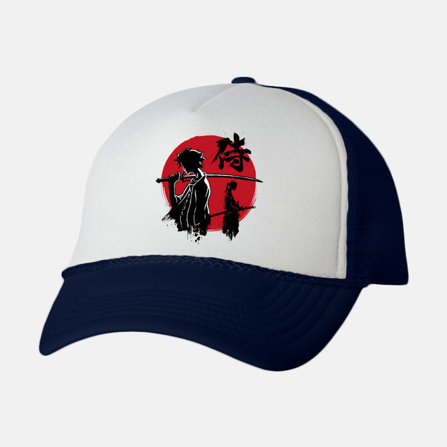 Mugen And Jin Sumi-e-Unisex-Trucker-Hat-DrMonekers