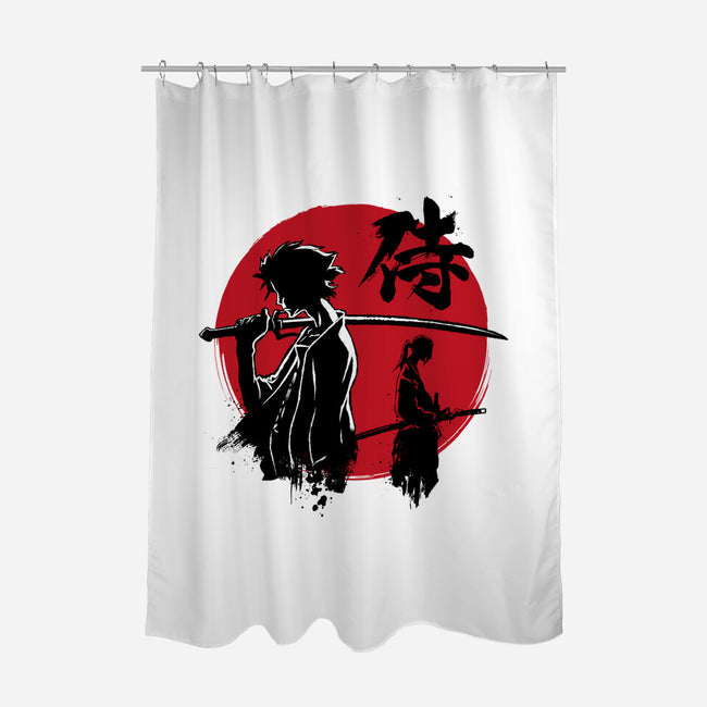 Mugen And Jin Sumi-e-None-Polyester-Shower Curtain-DrMonekers