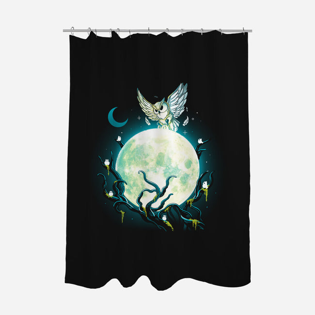 Owl Magic Moon-None-Polyester-Shower Curtain-Vallina84